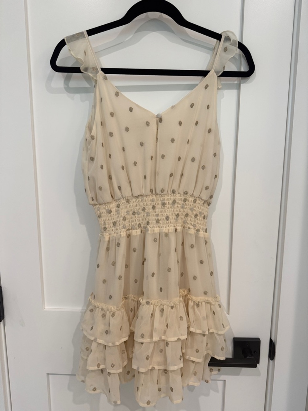 saltwater LUXE Cream Ruffle Mini Dress